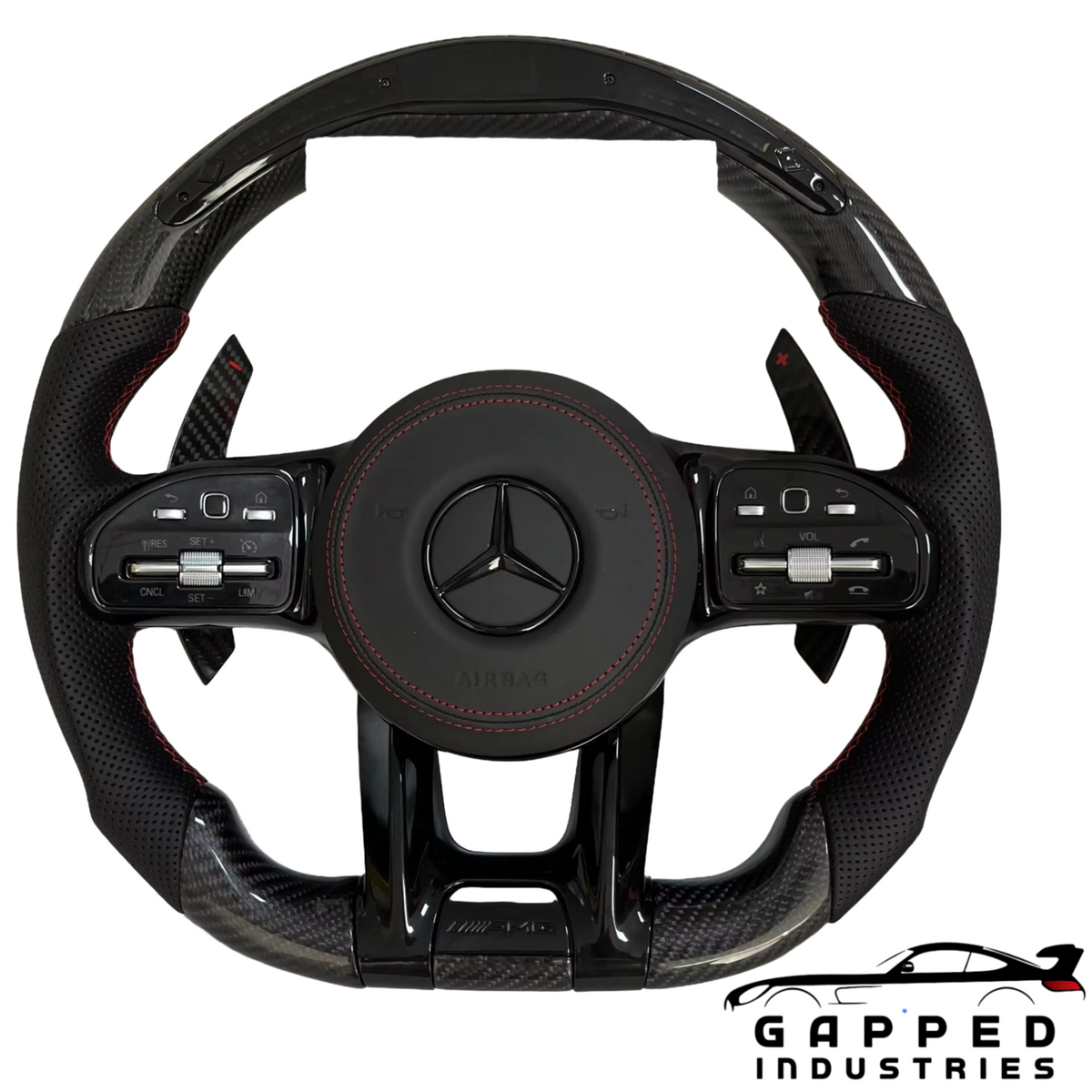 AMG Steering Wheel Red Stitching Front