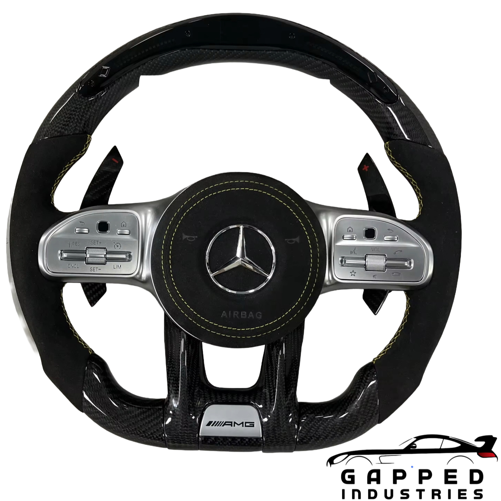 AMG Steering Wheel Yellow Stitching Front