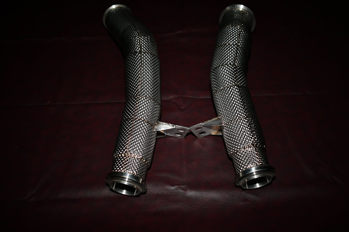C43 Downpipes Heat Shield Front View