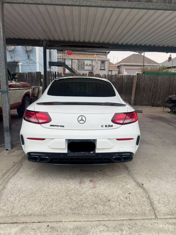 C63s Rear Spoiler On Car From Back