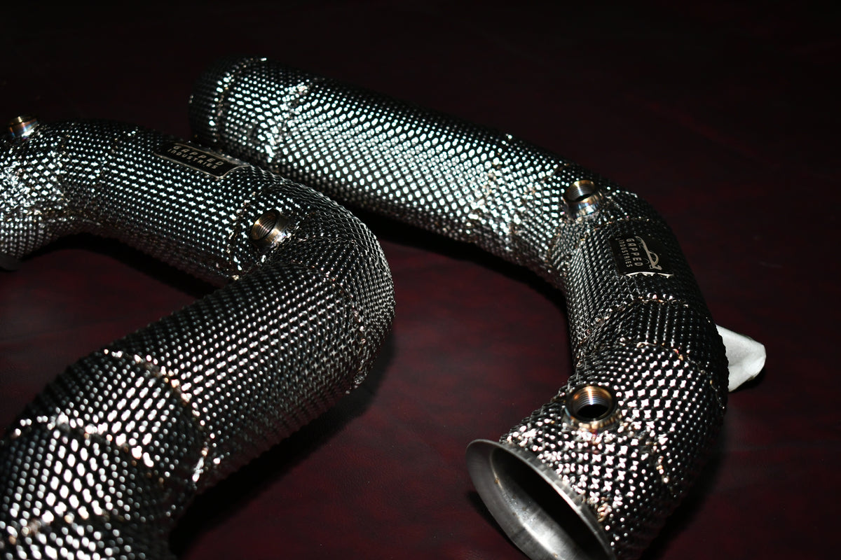 Side View C63 Downpipes