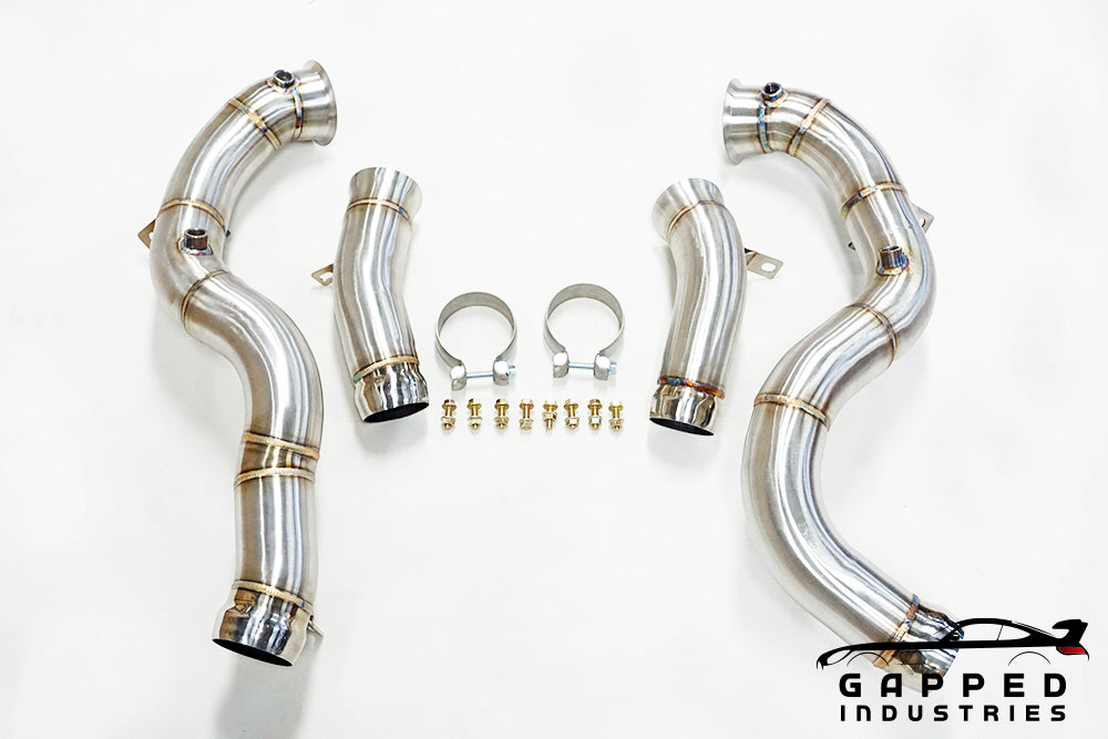 M177 GLC 63 AMG Downpipes Full View