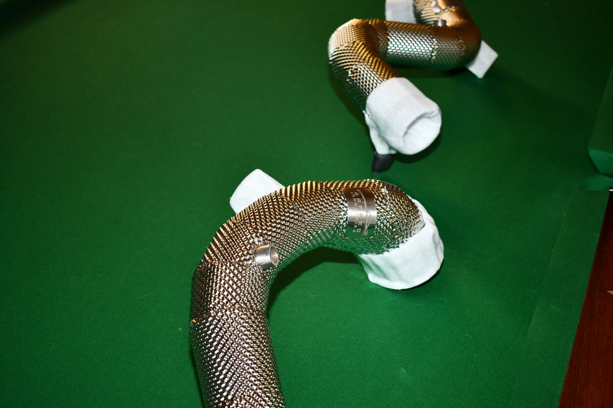 S63 W222 Downpipes Top Double Shot