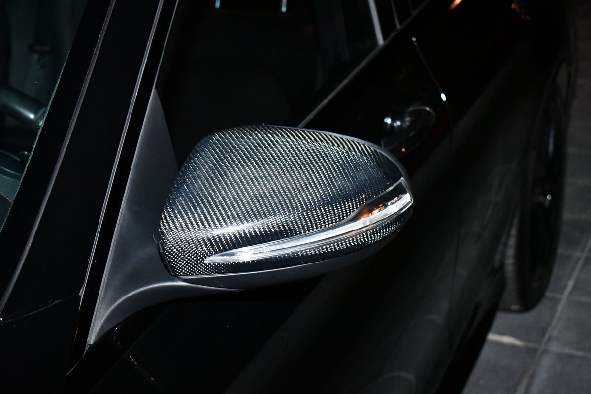 Universal Carbon Fiber Mirror Caps on AMG