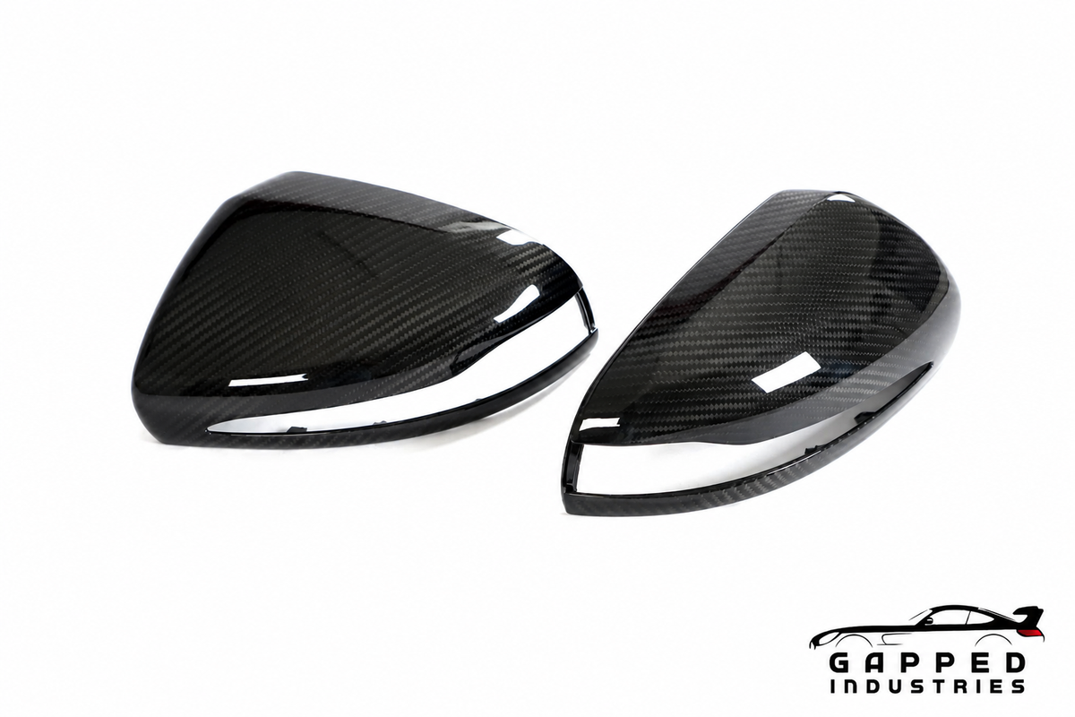 Universal Carbon Fiber Mirror Caps C-Class, E-Class, S-Class AMG Style Stock Image